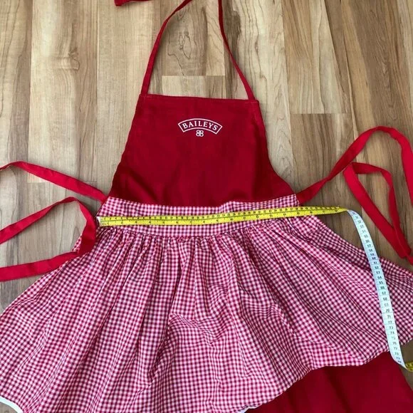 Baileys Irish Cream Kitchen Baking Apron Red Gingham Rare
